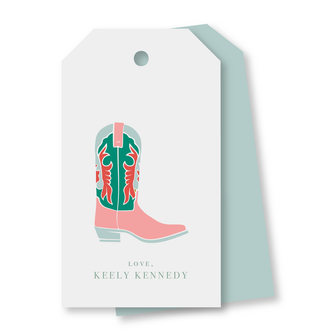Pink and Teal Cowboy Boot